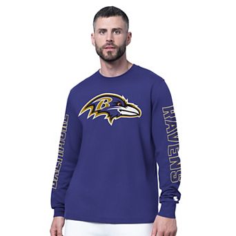 Men's Starter Purple Baltimore Ravens Clutch Hit II Long-Sleeve T-Shirt