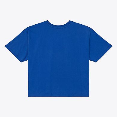 Women's Mitchell & Ness Royal Toronto Blue Jays Core Essentials Boxy Crop T-Shirt