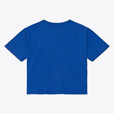 Women's Mitchell & Ness Royal Los Angeles Dodgers Core Essentials Boxy Crop T-Shirt