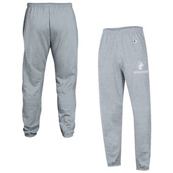 Men's Champion Heather Gray Northeastern Huskies Powerblend Fleece Team Sweatpants