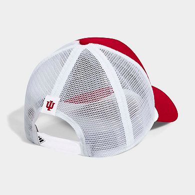 Men's adidas Crimson/White Indiana Hoosiers Foam Front Trucker Adjustable Hat