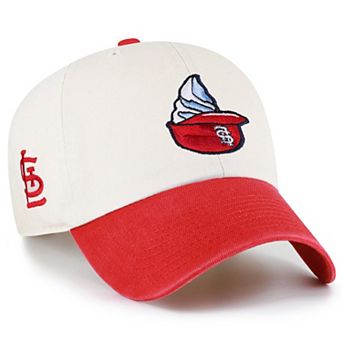 Men's '47 Natural St. Louis Cardinals Single Swirl Ice Cream Helmet 2.0 Clean Up Adjustable Hat