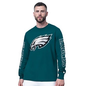 Men's Starter Midnight Green Philadelphia Eagles Clutch Hit II Long-Sleeve T-Shirt