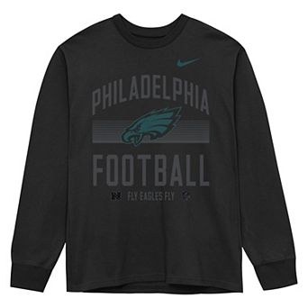 Preschool Nike Black Philadelphia Eagles Arch Logo Gradient Long Sleeve T-Shirt