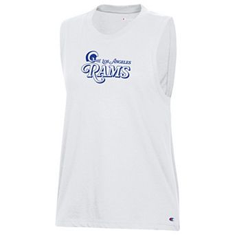 Women's Champion Los Angeles Rams Fearsome White Muscle Tank Top