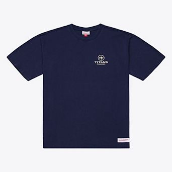 Men's Mitchell & Ness Navy Tennessee Titans Core Essentials Micro Logo T-Shirt