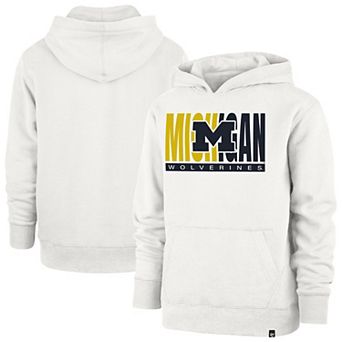 Youth '47 Cream Michigan Wolverines Block Text Pullover Hoodie