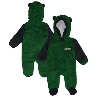 Newborn Outerstuff Green New York Jets Teddy Fleece Bunting Full-Zip Sleeper