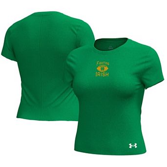 Women's Under Armour Kelly Green Notre Dame Fighting Irish Irish Wear Green Collection Meridian T-Shirt