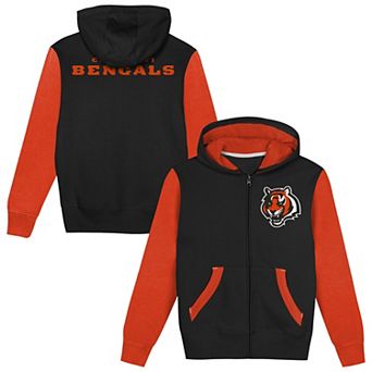 Toddler Outerstuff Black/Orange Cincinnati Bengals Stadium Colorblock Full-Zip Hoodie