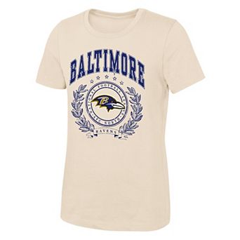 Girls Youth Outerstuff Natural Baltimore Ravens Undefeated T-Shirt