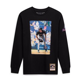 Men's Mitchell & Ness Randy Johnson Black Arizona Diamondbacks Player Graphic Long Sleeve T-Shirt