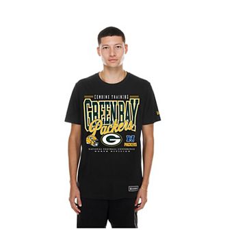 Men's New Era Black Green Bay Packers Combine Authentic T-Shirt