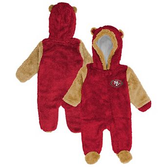 Newborn Outerstuff Scarlet San Francisco 49ers Teddy Fleece Bunting Full-Zip Sleeper