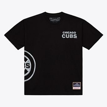 Men's Mitchell & Ness Black Chicago Cubs Chrome Heritage T-Shirt