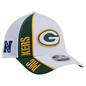 Men's New Era White/Green Green Bay Packers Dash 39THIRTY Flex Hat