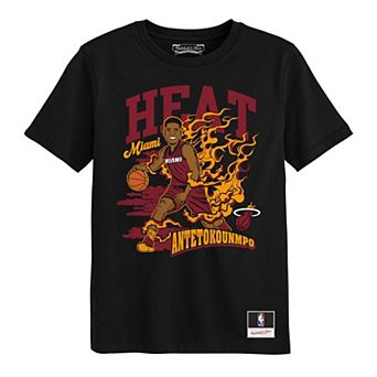 Preschool Mitchell & Ness Giannis Antetokounmpo Black Miami Heat Fired Up T-Shirt