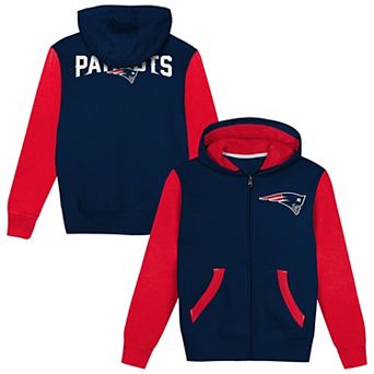Toddler Outerstuff Navy/Red New England Patriots Stadium Colorblock Full-Zip Hoodie