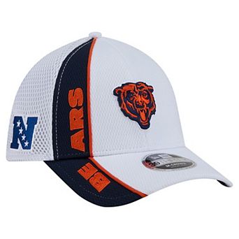 Men's New Era White/Navy Chicago Bears Dash 39THIRTY Flex Hat