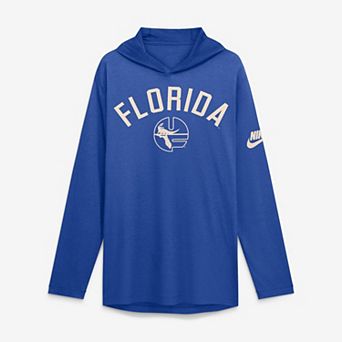 Men's Nike Royal Florida Gators Legacy Arch Tri-Blend Long Sleeve Hooded T-Shirt