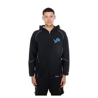 Men's New Era Black Detroit Lions Combine Authentic Raglan Full-Zip Hoodie