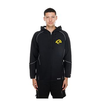 Men's New Era Black Los Angeles Rams Combine Authentic Raglan Full-Zip Hoodie