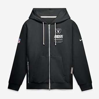 Men's Nike Black Las Vegas Raiders Sideline Standard Issue Quarterback Scramble Dri-FIT Full-Zip Hoodie