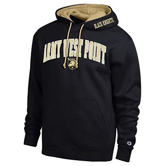 Men's Champion Black Army Black Knights Arch Tackle Twill Hoodie