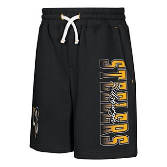 Youth Outerstuff Black Pittsburgh Steelers Audible Fleece Shorts