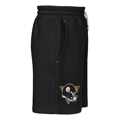 Youth Outerstuff Black Pittsburgh Steelers Audible Fleece Shorts