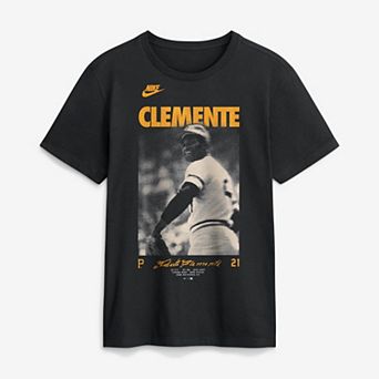 Men's Nike Roberto Clemente Black Pittsburgh Pirates Name Graphic T-Shirt