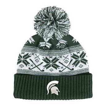 Unisex Ahead Green Michigan State Spartans Cuffed Knit Hat with Pom