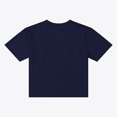 Women's Mitchell & Ness Navy New York Yankees Core Essentials Boxy Crop T-Shirt