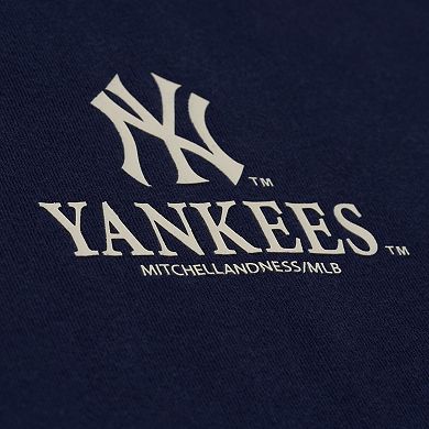 Women's Mitchell & Ness Navy New York Yankees Core Essentials Boxy Crop T-Shirt