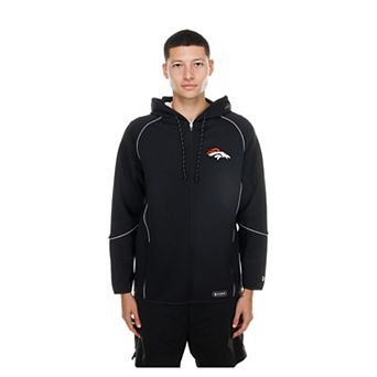 Men's New Era Black Denver Broncos Combine Authentic Raglan Full-Zip Hoodie