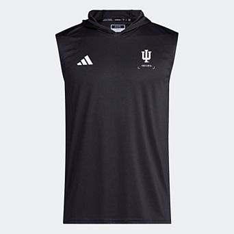 Men's adidas Black Indiana Hoosiers D4T Sleeveless Hoodie