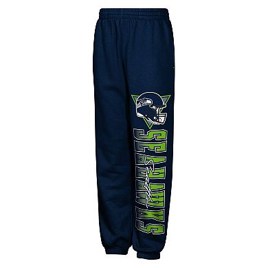 Youth Outerstuff College Navy Seattle Seahawks Run & Gun Sweatpants