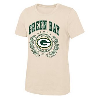Girls Youth Outerstuff Natural Green Bay Packers Undefeated T-Shirt