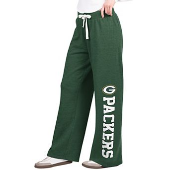 Women's Starter Green Green Bay Packers Field Wide Leg Sweatpants