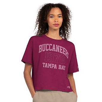 Women's Starter Maroon Tampa Bay Buccaneers Rhinestone Boxy Cropped T-Shirt