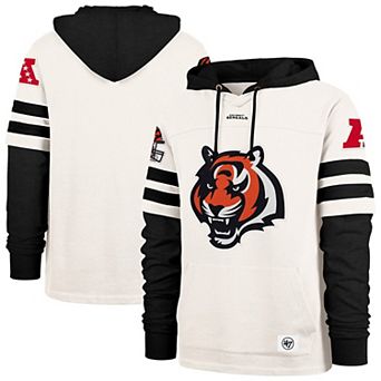 Men's '47 Cream Cincinnati Bengals Split Zone Cornerback Duo Lacer Hoodie