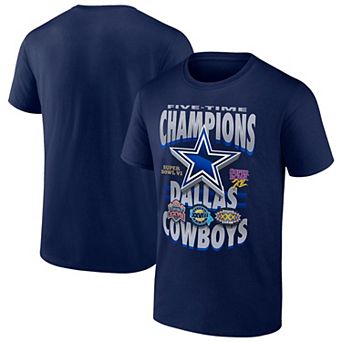Men's Navy Dallas Cowboys Five-Time Super Bowl Champions T-Shirt