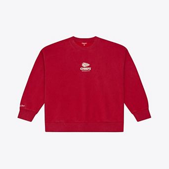 Women's Mitchell & Ness Red Kansas City Chiefs Core Essentials Micro Logo Fleece Sweatshirt