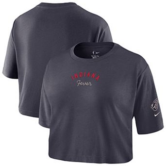 Women's Nike Charcoal Indiana Fever Studio Cropped T-Shirt