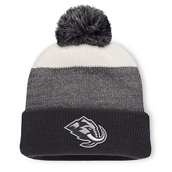 Men's Fanatics Black/Light Beige Utah Mammoth Monochrome Cuffed Knit Hat with Pom