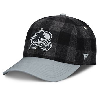 Men's Fanatics Black/Gray Colorado Avalanche Huntsman Plaid A-Frame Adjustable Hat