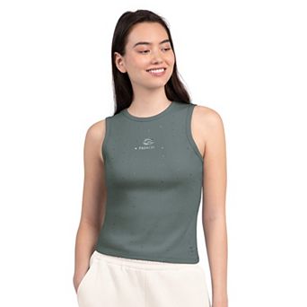 Women's Starter Green Green Bay Packers Rhinestone Sprinkle Ribbed Tank
