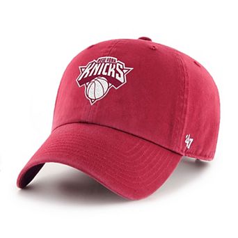 Men's '47 Dark Red New York Knicks Color Pack Clean Up Adjustable Hat
