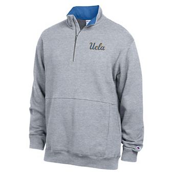 Men's Champion Heather Gray UCLA Bruins Fleece Quarter-Zip Pullover