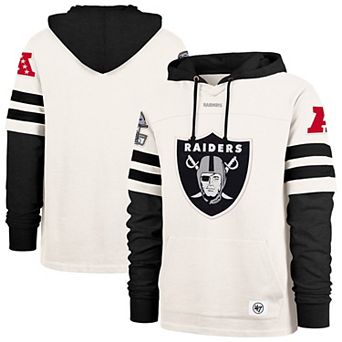 Men's '47 Cream Las Vegas Raiders Split Zone Cornerback Duo Lacer Hoodie